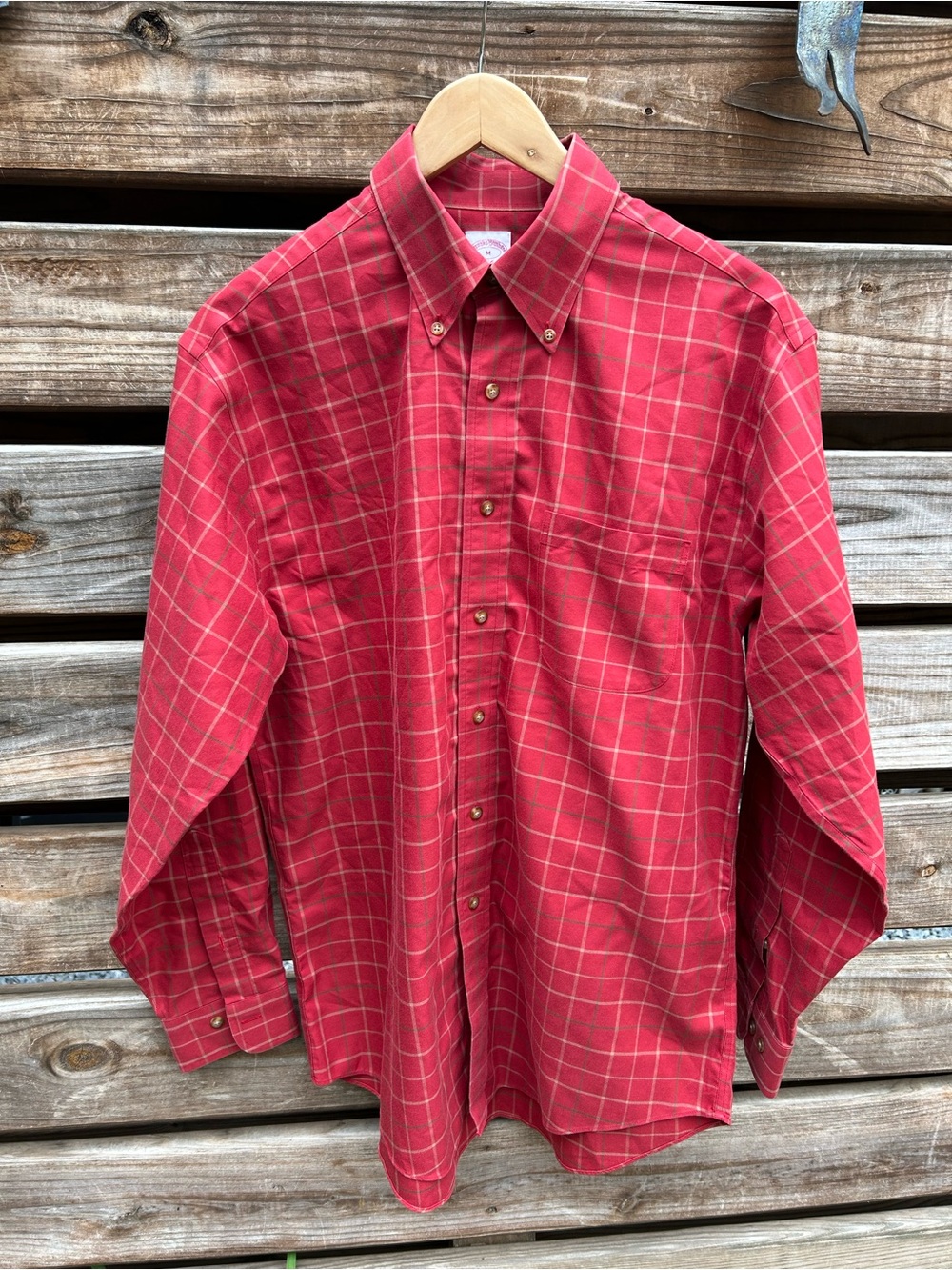 Brooks Brothers Non-Iron Red Checkered Button Down - M
